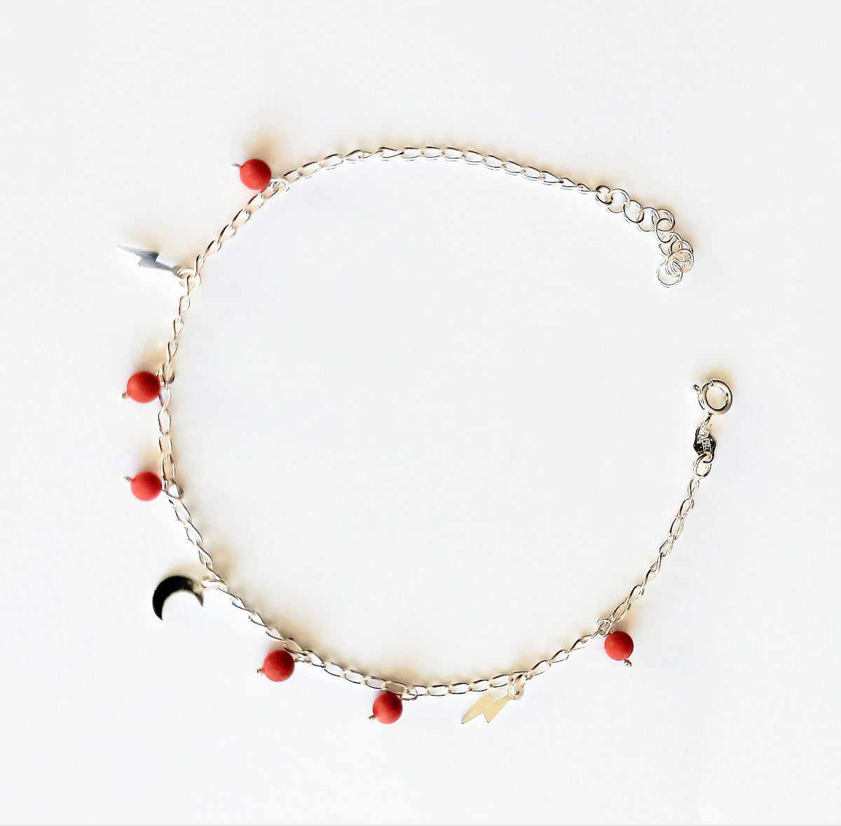 Tobillera de plata Red Storm