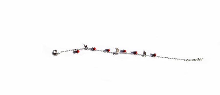 Tobillera de plata Red Storm