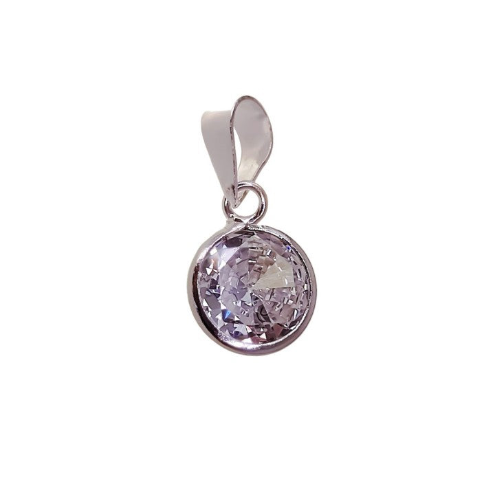 Colgante de plata con circonita circular