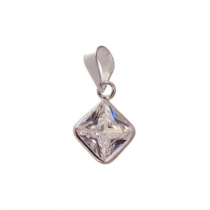Colgante de plata con circonita cuadrado