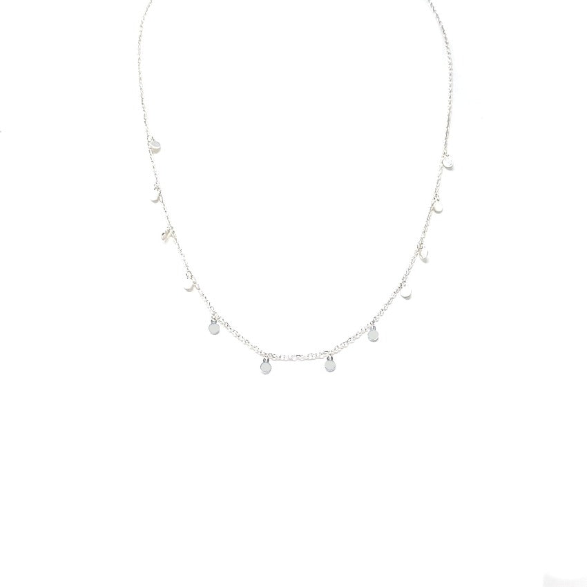 Gargantilla de plata con chapitas circulares