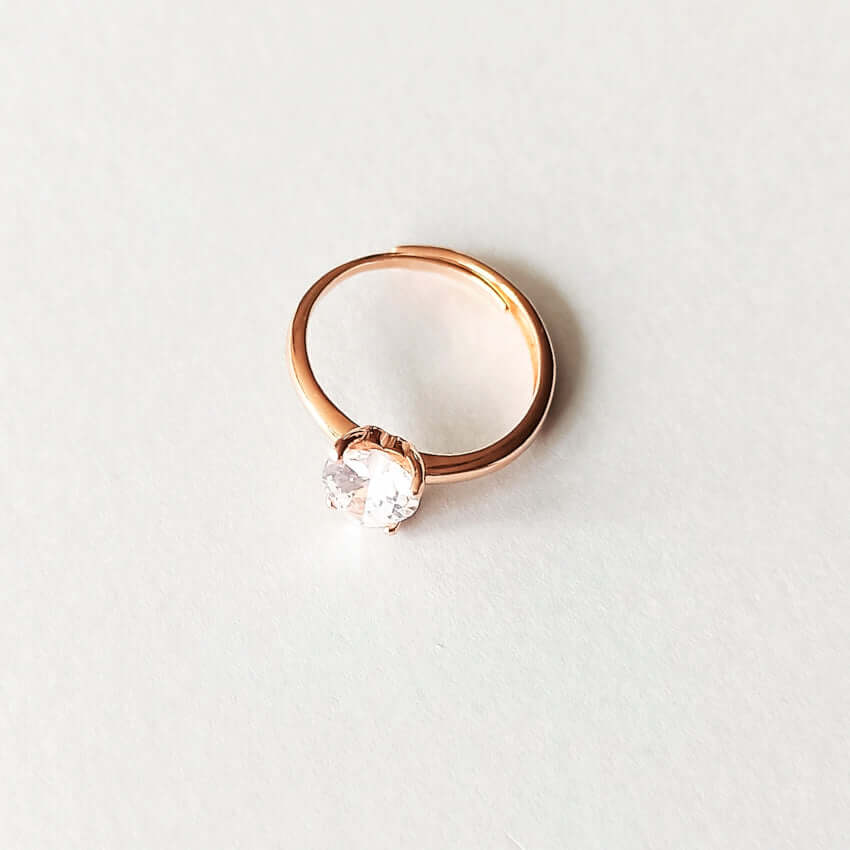 Anillo de plata con baño de oro rosa para mujer