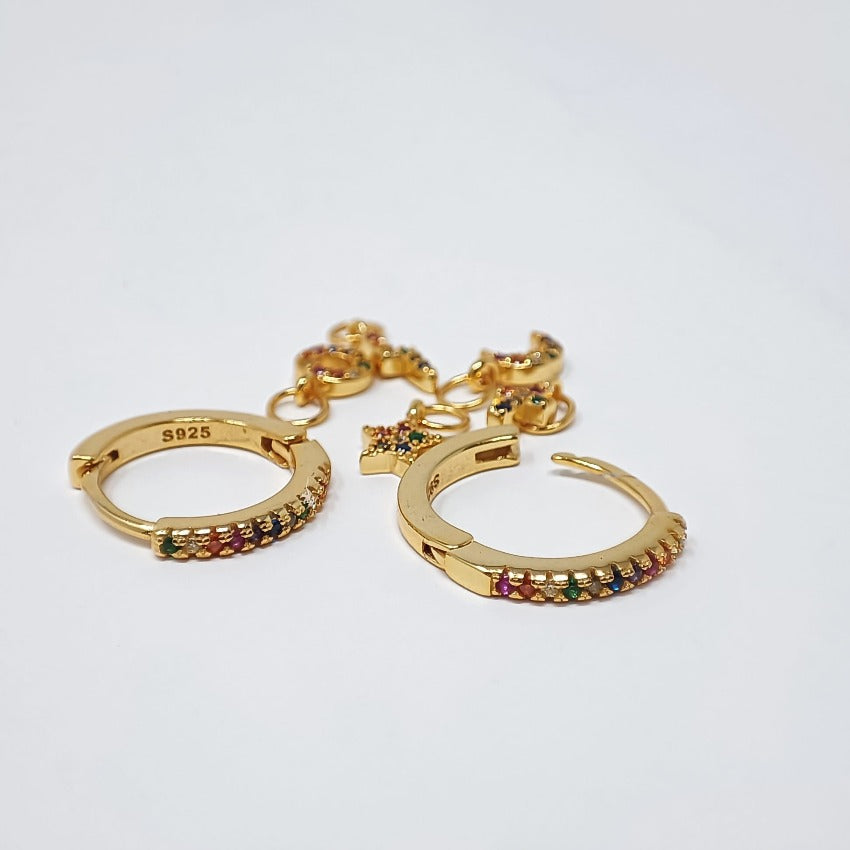 Pendientes de plata charms intercambiables