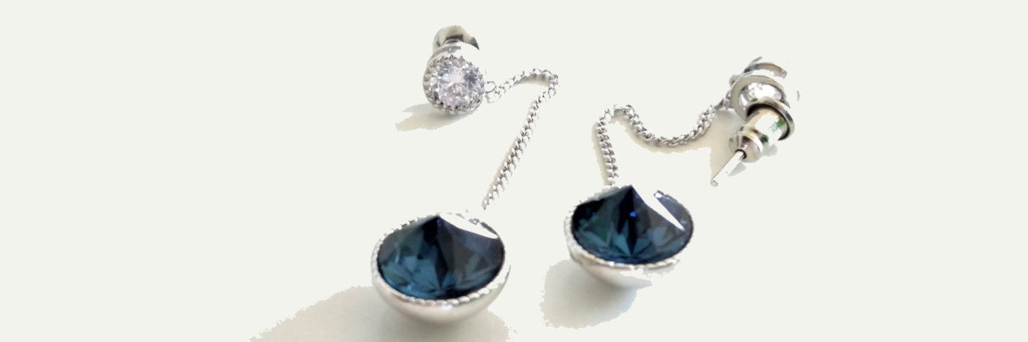 Pendientes de plata y cristal