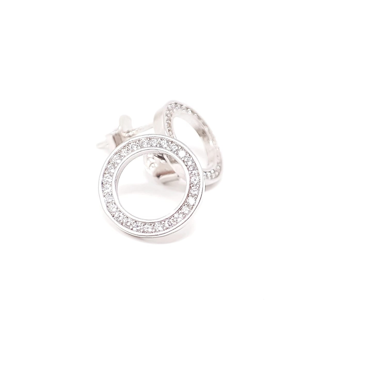 Pendientes de plata circulares pequeños - Mooncolors.es