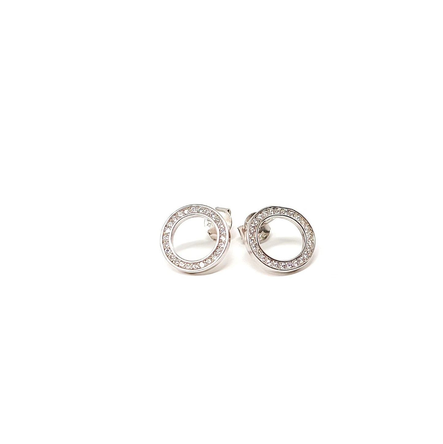 Pendientes de plata circulares pequeños - Mooncolors.es