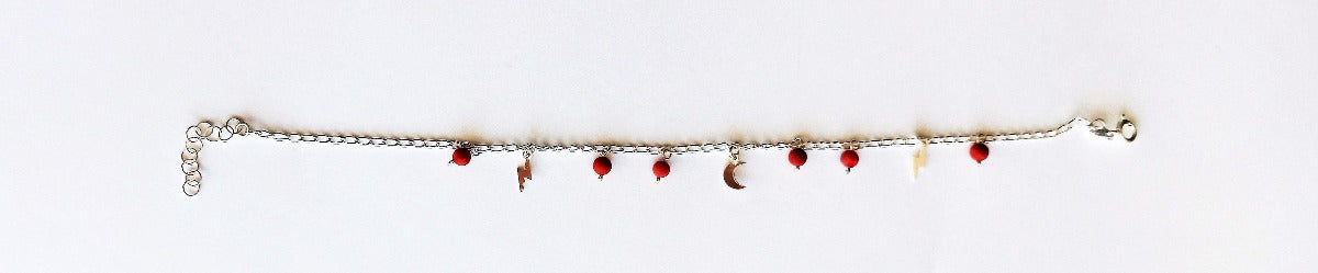 Tobillera de plata Red Storm