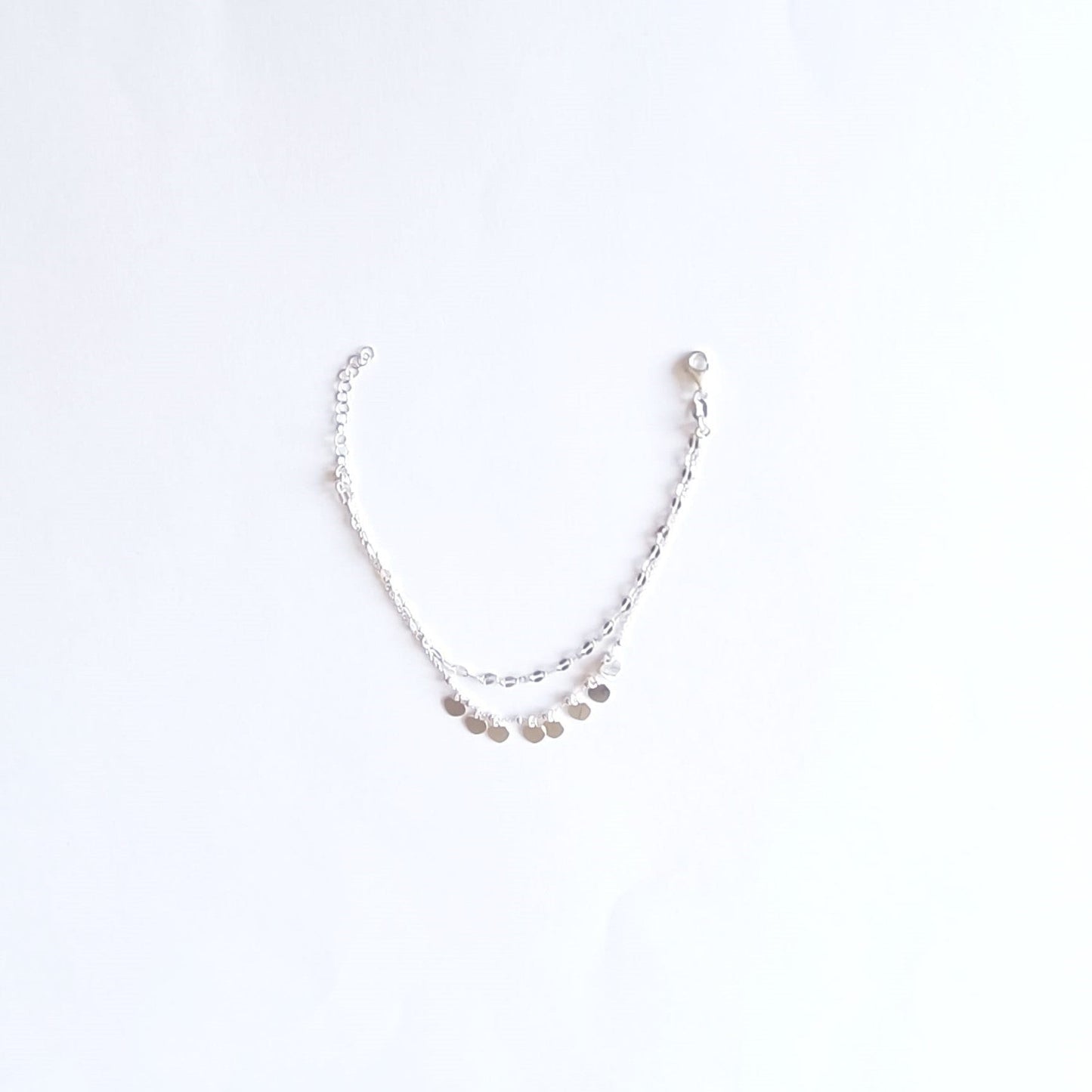 Pulsera de plata con doble cadena
