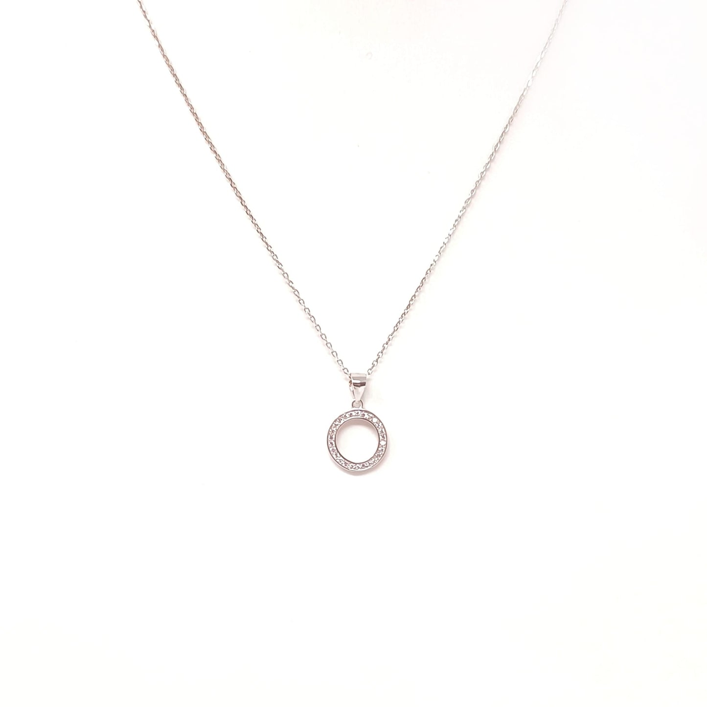 Gargantilla de plata con colgante de círculo - Mooncolors.es