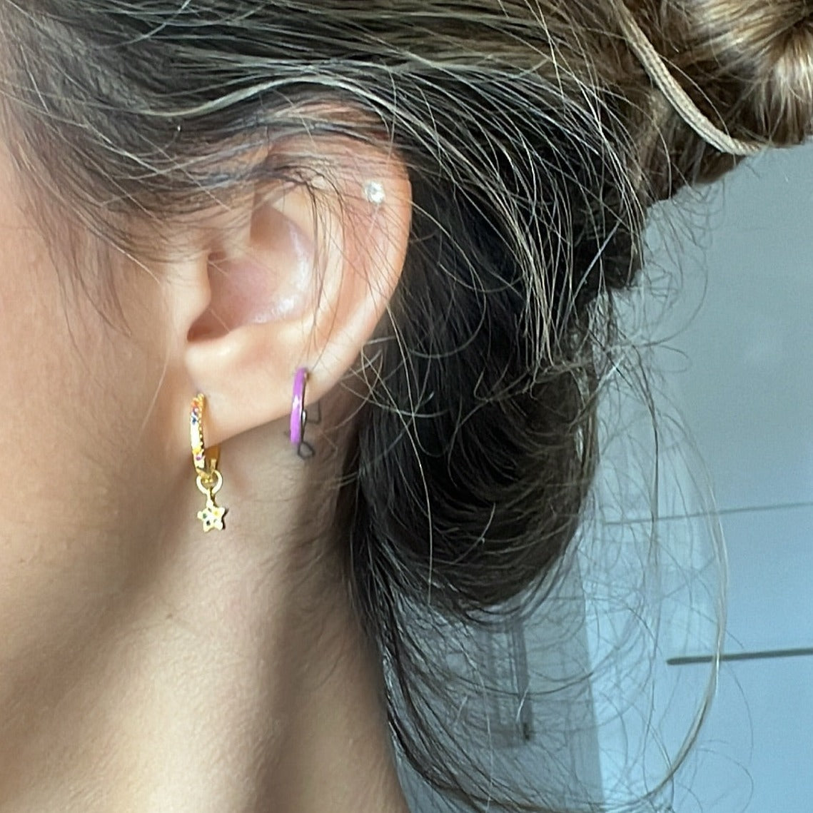 Pendientes de plata charms intercambiables