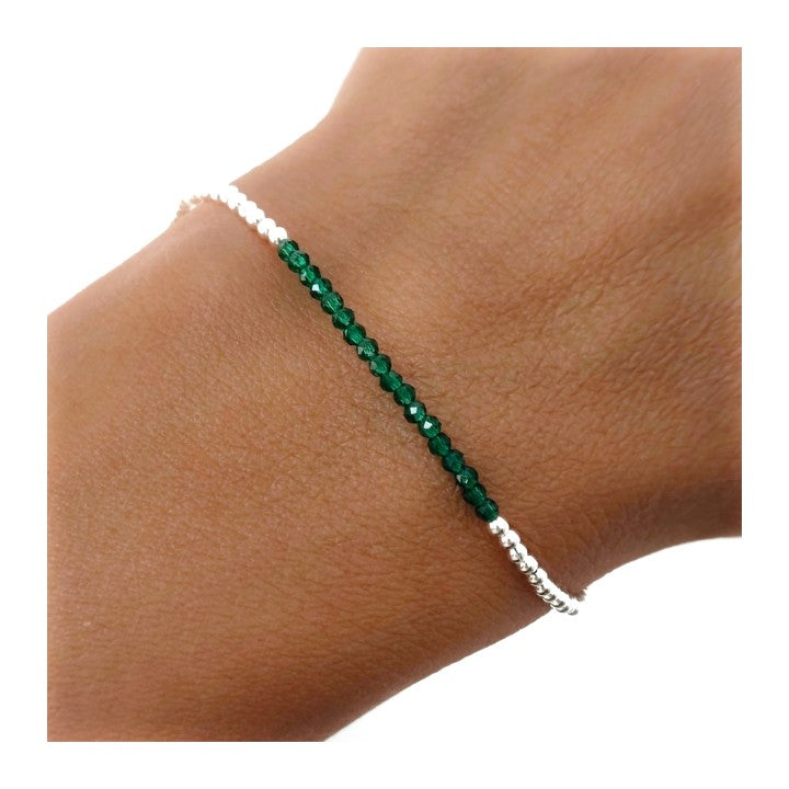 Pulsera plata mujer con piedras color - Mooncolors.es