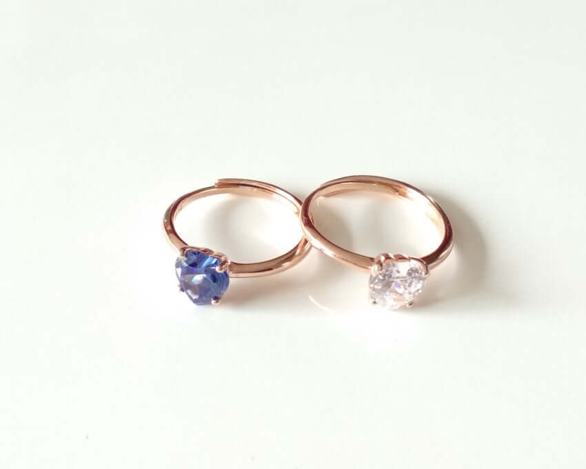 Anillo de plata con baño de oro rosa para mujer