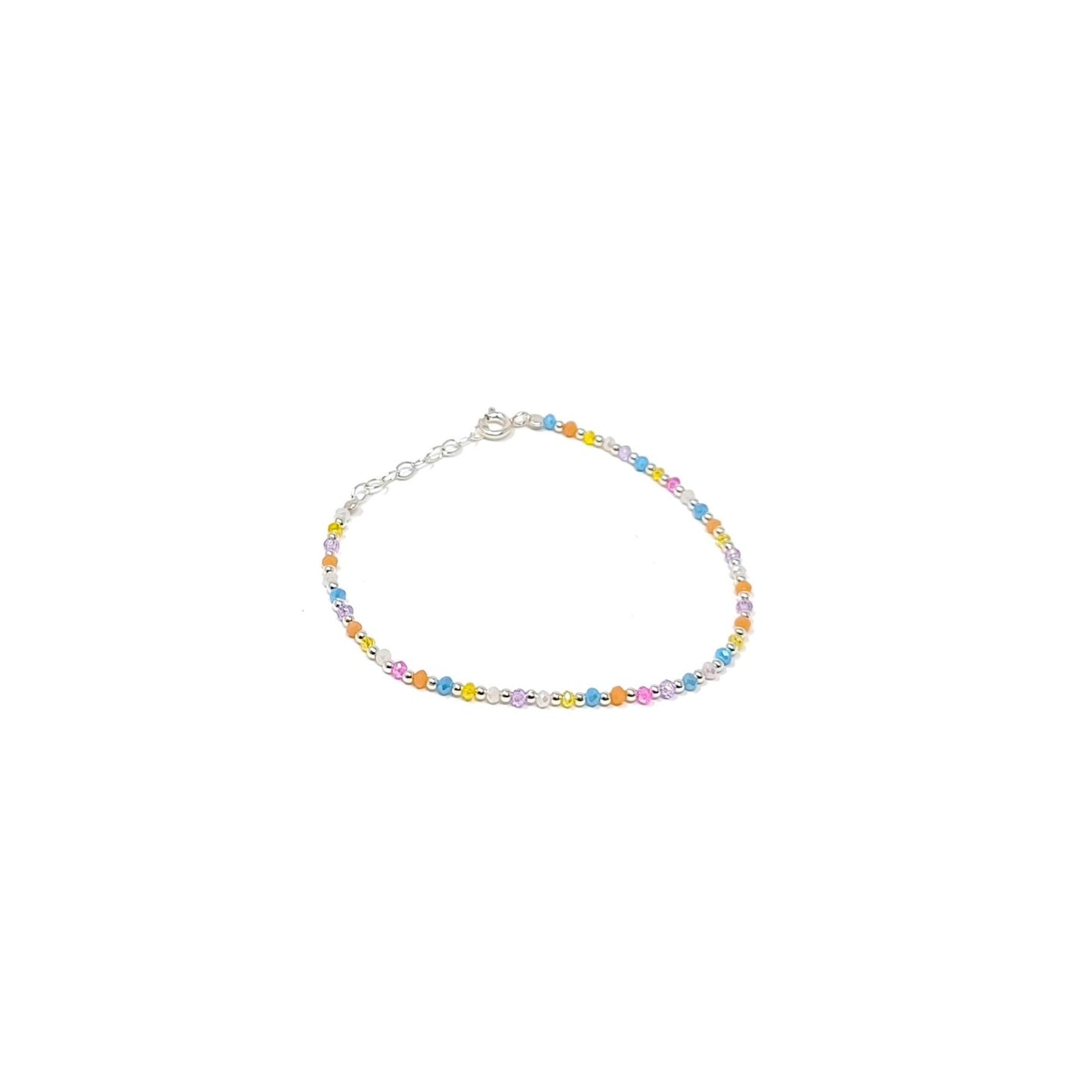 Pulsera de plata para mujer con piedras colores